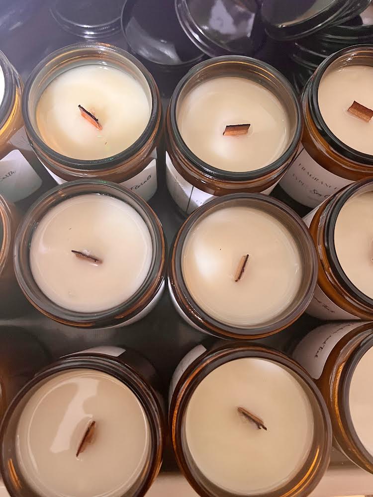 Fresh batch of soy wax candles.