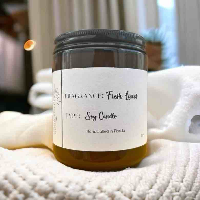 Fresh Linens Soy Candle 8 oz