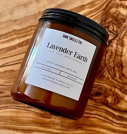 Lavender earth soy candle
