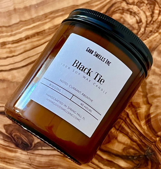 Black tie soy candle