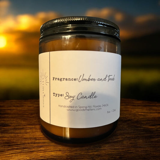 Umber and Teak Soy Candle 8 oz